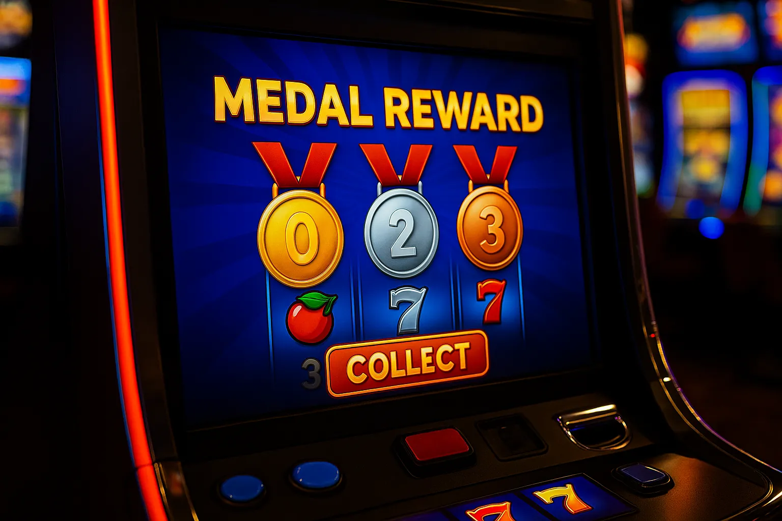How are medal rewards claimed in slots